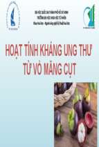 Hoạt tính kháng ung thư từ vỏ măng cụtx