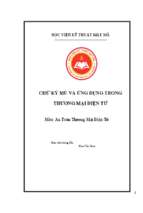 Chữ ký mù và ứng dụng trong thương mại điện tử