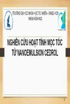 Nghiên cứu hoạt tính mọc tóc từ nanoemulsion cedrolx