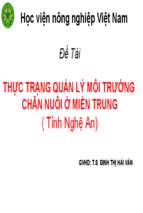 Thực trạng quản lý môi trường chăn nuôi ở miền trung ( tỉnh nghệ an)x