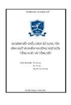 So sánh đối chiếu cách sử dụng tôn kính ngữ và khiêm nhường ngữ giữa tiếng nhật và tiếng việt