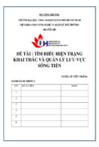 Tìm hiểu hiện trạng khai thác và quản lý lưu vực sông tiền