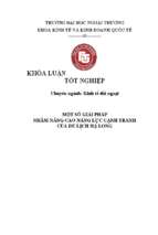 Một số giải pháp nhằm nâng cao năng lực cạnh tranh của du lịch hạ long