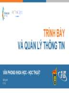 Trình bày và quản lý thông tinx