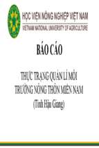 Thực trạng quản lí môi trường nông thôn miền nam (tỉnh hậu giang)x