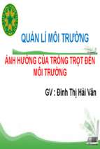 Ảnh hưởng của trồng trọt đến môi trườngx