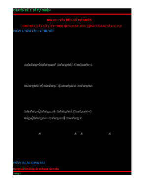 S6 chuyên đề 1 chủ đề 4 dãy sô viết theo quy luật dãy cộng,các dãy khác