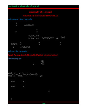 S6 chuyên đề 9 chủ đề 1 hệ thống kiến thức cơ bản
