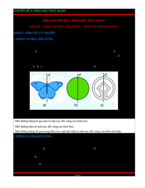 Hh6 chuyên đề 2 chủ đề 1 hình có trục đối xứng hình có tâm đối xứng