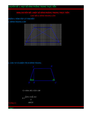 Hh6 chuyên đề 1  chủ đề 5 hình thang cân hình học  toán 6