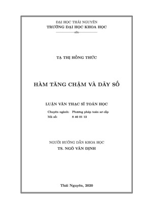 Hàm Tăng Chậm Và Dãy Số