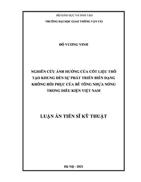 Nghiên Cứu Ảnh Hưởng Của Cốt Liệu Thô Tạo Khung Đến Sự Phát Triển Biến Dạng Không Hồi Phục Của