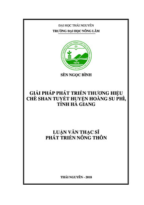 Giải Pháp Phát Triển Thương Hiệu Chè Shan Tuyết, Huyện Hoàng Su Phì, Tỉnh Hà Giang