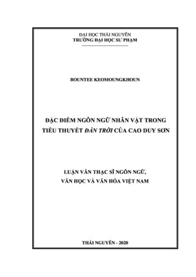 Đặc Điểm Ngôn Ngữ Nhân Vật Trong Tiểu Thuyết Đàn Trời Của Cao Duy Sơn