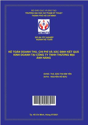 Kế Toán Doanh Thu, Chi Phí Và Xác Định Kết Quả Kinh Doanh Tại Công Ty Tnhh Thương Mại Ánh Nắng