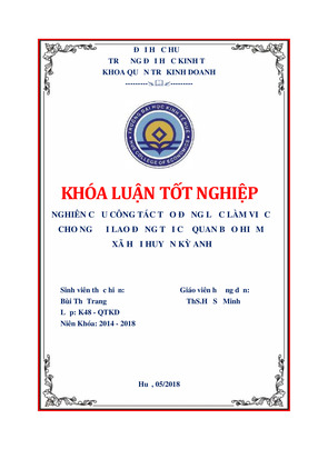 Nghiên Cứu Công Tác Tạo Động Lực Làm Việc Cho Người Lao Động Tại Cơ Quan Bảo Hiểm Xã Hội Huyện Kỳ Anh