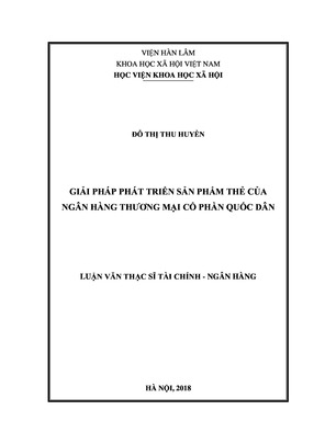 Giải Pháp Phát Triển Sản Phẩm Thẻ Của Ngân Hàng Thương Mại Cổ Phần Quốc Dân