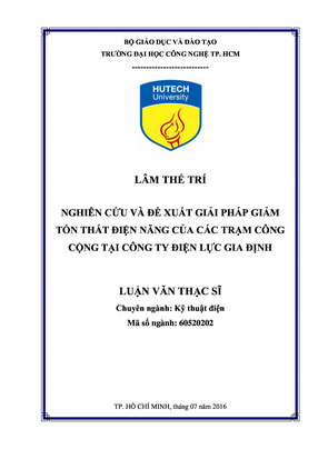 Nghiên Cứu Và Đề Xuất Giải Pháp Giảm Tổn Thất Điện Năng Của Các Trạm Công Cộng Tại Công Ty Điện Lực Gia Định