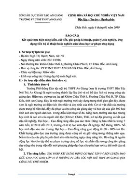 Giải Pháp Xây Dựng Động Cơ Học Tập Và Rèn Luyện Đạo Đức Cho Học Sinh Lớp 10 Ở Trường Pt Dân Tộc Nội Trú Thpt An Giang Qua Công Tác Chủ Nhiệm