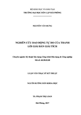 Nghiên Cứu Dao Động Tự Do Của Thanh Lời Giải Bán Giải Tích