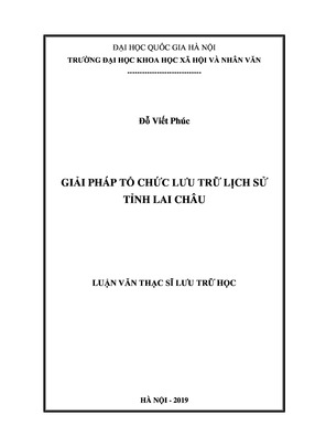 Giải Pháp Tổ Chức Lưu Trữ Lịch Sử Tỉnh Lai Châu