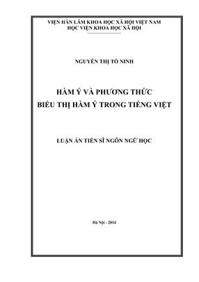 Hàm Ý Và Phương Thức Biểu Thị Hàm Ý Trong Tiếng Việt