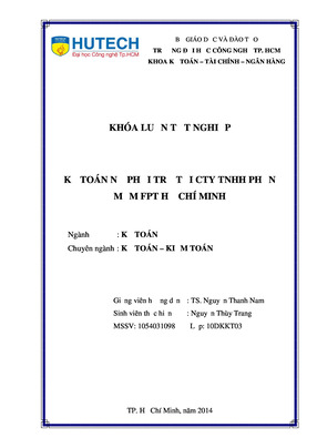 Kế Toán Nợ Phải Trả Tại Công Ty Tnhh Phần Mềm Fpt Hồ Chí Minh