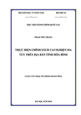 Thực Hiện Chính Sách Cai Nghiện Ma Túy Trên Địa Bàn Tỉnh Hòa Bình