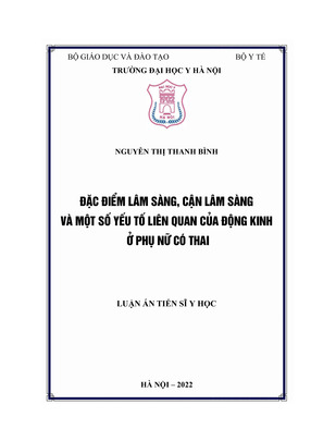 Đặc Điểm Lâm Sàng, Cận Lâm Sàng Và Một Số Yếu Tố Liên Quan Của Động Kinh Ở Phụ Nữ Có Thai