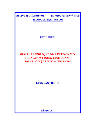 Giải Pháp Ứng Dụng Marketing - Mix Trong Hoạt Động Kinh Doanh Tại Xí Nghiệp Thủy Sản Núi Cốc