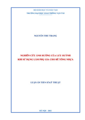 Nghiên Cứu Ảnh Hưởng Của Lưu Huỳnh Khi Sử Dụng Làm Phụ Gia Cho Bê Tông Nhựa