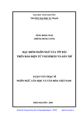 Đặc Điểm Ngôn Ngữ Của Tít Bài Trên Báo Điện Tử Vnexpress Và Dân Trí