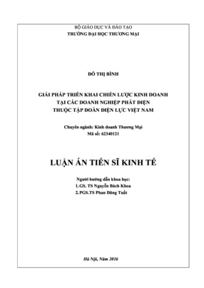 Giải Pháp Triển Khai Chiến Lược Kinh Doanh Tại Các Doanh Nghiệp Phát Điện Thuộc Tập Đoàn Điện Lực Việt Nam