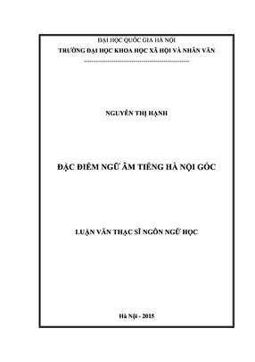 Đặc Điểm Ngữ Âm Tiếng Hà Nội Gốc