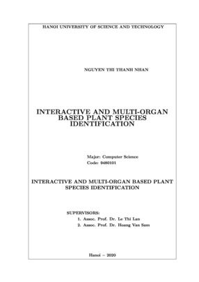 Nghiên Cứu Và Phát Triển Các Phương Pháp Nhận Dạng Cây Dựa Trên Nhiều Ảnh Bộ Phận Của Cây, Có Tương Tác Với Người Sử Dụng