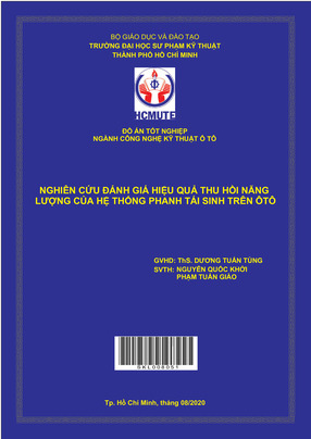 Nghiên Cứu Đánh Giá Hiệu Quả Thu Hồi Năng Lượng Của Hệ Thống Phanh Tái Sinh Trên Ô Tô