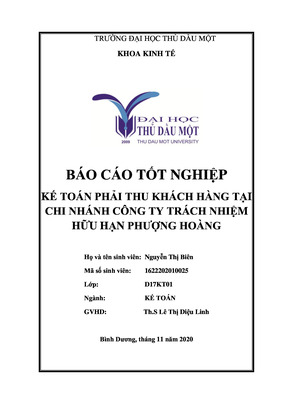 Kế Toán Phải Thu Khách Hàng Tại Chi Nhánh Công Ty Tnhh Phượng Hoàng