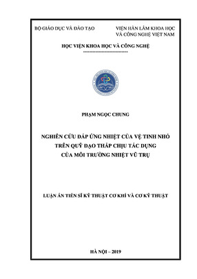 Nghiên Cứu Đáp Ứng Nhiệt Của Vệ Tinh Nhỏ Trên Quỹ Dụng Của Môi Trường Nhiệt Vũ Trụ