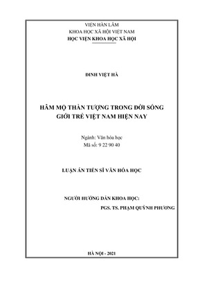 Hâm Mộ Thần Tượng Trong Đời Sống Giới Trẻ Việt Nam Hiện Nay