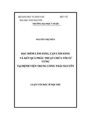 Đặc Điểm Lâm Sàng, Cận Lâm Sàng Và Kết Quả Phẫu Thuật Chửa Vòi Tử Cung Tại Bệnh Viện Trung Ương Thái Nguyên