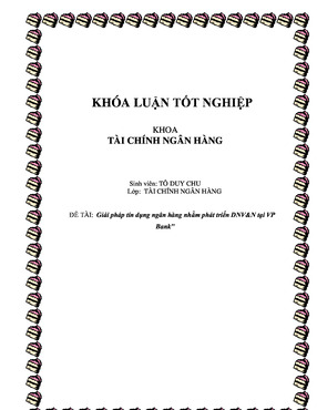 Giải Pháp Tín Dụng Ngân Hàng Nhằm Phát Triển Dnv&N Tại Vp Bank