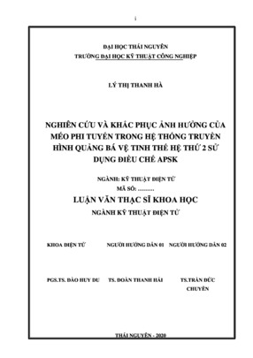 Nghiên Cứu Và Khắc Phục Ảnh Hưởng Củ Méo Phi Tuyến Trong Hệ Thống Truyền Hình Quảng Bá Vệ Tinh Thế Hệ Thứ 2 Sử Dụng Điều Chế Apsk