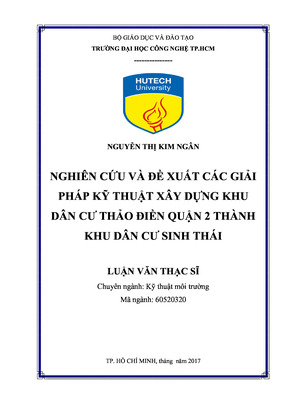 Nghiên Cứu Và Đề Xuất Các Giải Pháp Kỹ Thuật Xây Dựng Khu Dân Cư Thảo Điền Thành Khu Dân Cư Sinh Thái