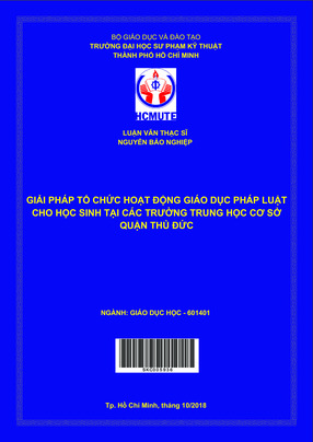 Giải Pháp Tổ Chức Hoạt Động Giáo Dục Pháp Luật Cho Học Sinh Tại Các Trường Trung Học Cơ Sở Quận Thủ Đức