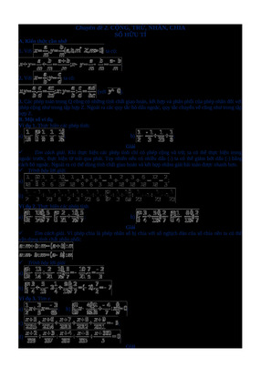 Cđ2  cộng, trừ, nhân, chia số hữu tỉ
